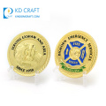 Moneda de desafío de fútbol deportivo chapada en oro de esmalte duro de doble cara de metal personalizado de alta calidad para recuerdo